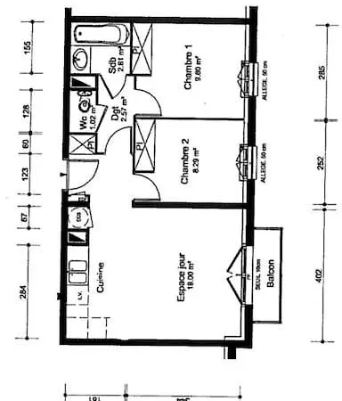 Apartment Familial, 2 Ch., Balcon + Parking